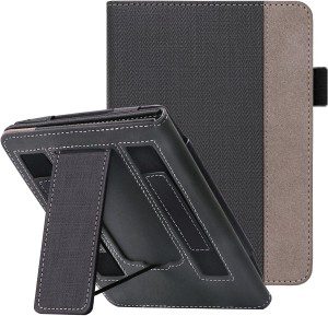 WALNEW Stand Case for 6.8” Kindle Paperwhite 11Th Generation 2021- Two Hand Straps Premium PU Leather Book Cover with Auto Wake/Sleep for Amazon Kindle Paperwhite Signature Edition E-Reader