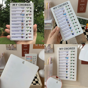 Taicols My Chores Checklist, Rv Checklist, RV Memo Portable My Chores Chart Board with Slider Reusable Checklist Reminder for Planning, Daily Schedule for Kids, Portable Detachable Message Board