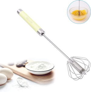 Egg Whisk, SZMDLX, Stainless Steel Hand Push Whisk Blender – Versatile Tool for Egg Beater, Milk Frother, Rotating Push Mixer Stirrer, Kitchen Utensil for Whisking, Beating, Stirring