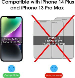 Amfilm Onetouch for Iphone 14 plus (6.7″ 2022) and Iphone 13 Pro Max 6.7″ Tempered Glass Screen Protector with Easy Installation Kit, Full Coverage Case Friendly (2-Pack)