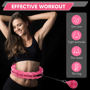 Weighted Hula Hoop, Smart Hola Hoop, Hula Hoop Weighted, Fitness Abdomen Massage Pilates Hoop Exercise Equipment, for Adults Kids Women Men with 26 Detachable…