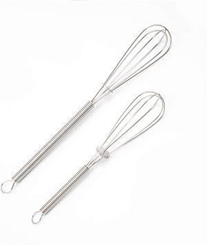 Wingsflying 4 Pack Mini Wire Kitchen Whisks Small Egg Whisk Gravy Sauce Mini Whisk Silver-Each of 2PCS 5 Inches and 7 Inches