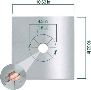 T Tersely 8-Pack Reusable Non-Stick Foil Gas Hob Range Stove Top Burner Protectors Liner Cover (0.2MM), Stove Burner Covers, Stovetop Protector,Gas Cooktop Clean Mat Pad, Easy to Clean(Silver)