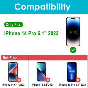 (2 Pack) Procase Iphone Privacy Screen Protector for Iphone 14 Pro 2022, 9H anti Spy Dark Tempered Glass Screen Film Guard for Iphone 14 Pro 6.1 Inch 2022, Case Friendly Bubble Free