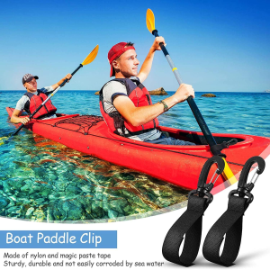 MOPHOEXII 4 PCS Kayak Paddle Holder Kayak Paddle Clip Kayak Paddle Storage Clip/Attached to Your Pad Eye or D Rings/Hold Two Paddles – No Paddles Included