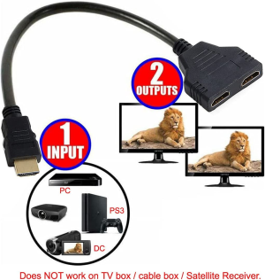 HDMI to Dual HDMI Female Y Splitter Switch Extension Adapter Cable with Micro & Mini HDMI Adapter