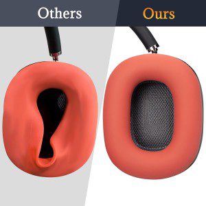 SOULWIT Silicone Ear Pads Cover Protector for Airpods Max Headphones Cushions, Sweatproof, Easily Washable, Rugged Durability – Red