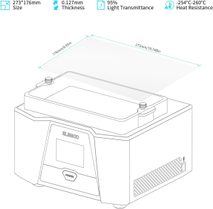 ELEGOO PFA Release Liner Film for Saturn 2 and Saturn 3 LCD 3D Printer 273 * 176Mm, 0.127Mm Thickness with Stronger Release Functionality and 95% Light Transmittance, Compatible with Saturn 8K, 5PCS