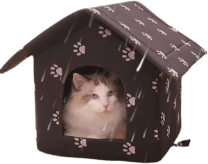 Squishy Dot Outdoor Cat House, Outdoor/Indoor Weatherproof Cat Houses, Waterproof Outdoor Cat Cave – a Safe Pet House and Kitty Shelter for Your Cat to Stay Warm & Dry, for Cats<6Kg, Medium