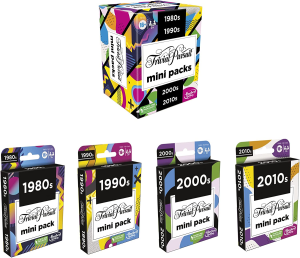 Trivial Pursuit Mini Packs Multipack Fun Fun Fun Questions for Adults and Teens Ages 16+ Includes 4 Games with 4 Decades