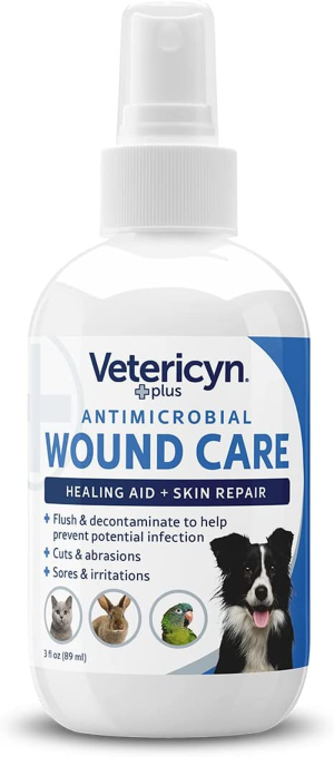 Vetericyn plus Dog Wound Care Spray | Healing Aid and Skin Repair, Clean Wounds, Relieve Itchy Skin, and Prevent Infection, Safe for All Animals. 3 Ounces