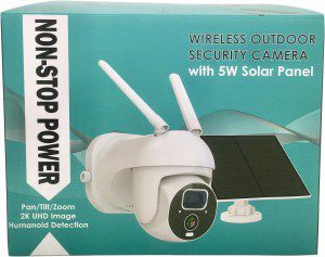 Solar Security Camera [2K/4MP], UCOCARE Wireless Security Camera with 5W Higher Charging Efficiency Solar Panel, 360° PTZ Camera, Siren and Spotlights, AI Human Detection, 32GB SD Card Included, IP66