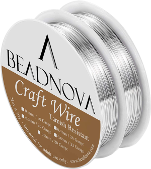 BEADNOVA Bare Copper Wire Tarnish Resistant Jewelry Making Wire (Silver Plated, 20 Gauge)