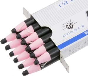 Diamond Peel-Off China Markers/Grease Pencils for Glass, Cellophane, Vinyl, Metal, Etc. (12 Pencils) (Black)