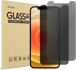 [2 Pack] Procase Privacy Screen Protector for Iphone 12 & Iphone 12 Pro 6.1” 2020, Anti-Spying Tempered Glass Screen Film Guard, Anti-Scratch Screen Protector