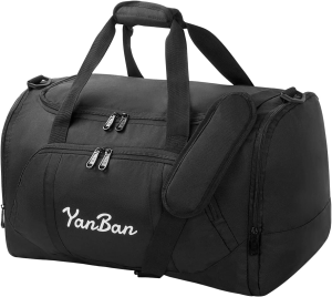 Wuyan Gym Bag for Men/Women,Sports Duffels with Shoes Compartment & Wet/Dry Pockets,73L High Capacity Travel Sports Bag,Black