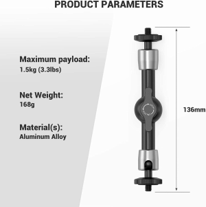 SMALLRIG 5.5″ Articulating Magic Arm Monitor Mount with Both 1/4″ Screw for LCD Monitor, LED Lights Camera- 2065B