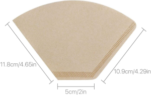 100Pcs 103 Coffee Filter Paper Disposable Natural Unbleached Original Wooden Drip Paper Suitable for Coffee Machines and Coffee Cones