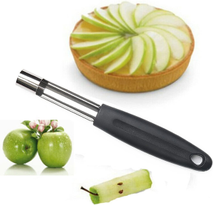 Soft Touch Apple Corer Remover Stainless Steel Core Seed Twist Pear Kitchen Tool Fruit Pear Corer Slicer Peeler with Sharp Serrated Blade Perfect Kitchen Utensil & Gadget for Coring Pear & Other Fruits