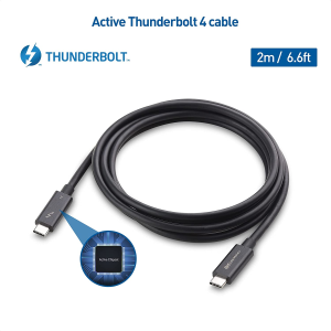 [Intel Thunderbolt Certified] Cable Matters 40Gbps Active USB C Thunderbolt 4 Cable 2M with 100W Charging and 8K Video – Universally Compatible with USB-C, USB4, and Thunderbolt 3