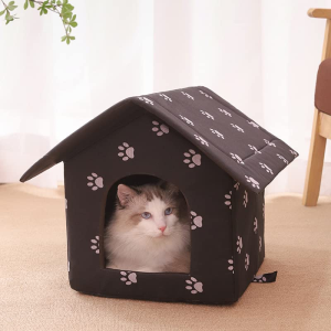 Squishy Dot Outdoor Cat House, Outdoor/Indoor Weatherproof Cat Houses, Waterproof Outdoor Cat Cave – a Safe Pet House and Kitty Shelter for Your Cat to Stay Warm & Dry, for Cats<6Kg, Medium