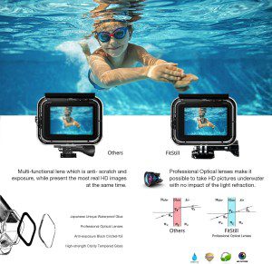 Fitstill 60M/196FT Waterproof Case for Go Pro Hero 12/ Hero 11/ Hero 10/ Hero 9 Black, Protective Underwater Dive Housing Shell with Bracket Accessories for Go Pro Hero 12/11/10/9 Black Action Camera