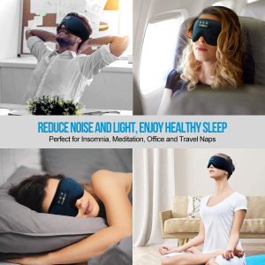 MUSICOZY Sleep Headphones Bluetooth 5.2 Headband Sleeping Headphones Sleep Mask, Wireless Music Eye Mask Sleep Earbuds for Side Sleeper Men Women Cool Tech Gadget Unique Gift Office Travel