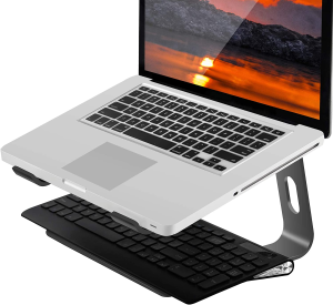 Aluminum Laptop Stand Compatible with Mac Macbook Pro/Air Apple 12″ 13″ Notebook, Metal Laptop Desk Stand Portable Desktop Computer Holder Stable Riser Ergonomic Elevator for 10 to 15.6