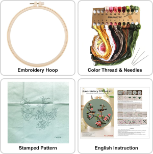 Craft Kits for Adults, DIY Embroidery Kit Come with Embroidery Cloth, Plastic Hoop, Needles and Threads, Instructions, Complete Cross Stitch Kits for Beginners, Embroidery for Home Decor, Gifts