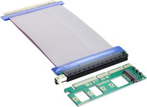 Xiwai NGFF M-Key NVME AHCI SSD to PCI-E 3.0 16X X16 Vertical Adapter with Cable Male to Female Extension