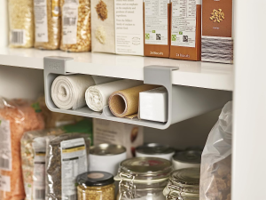 Joseph Joseph Cupboardstore under Shelf Storage Film, Foil and Bag Organiser, Space Saving – Grey