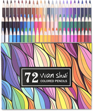 72 Watercolor Pencils Set – Premium Artist Lead 72 Vibrant Colors No Duplicates Pre-Sharpened Colored Pencils Ideal for Coloring, Blending and Layering, Sketching, Crafting