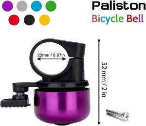 Paliston Bike Bell Bicycle Bell Crisp Sound for Adults Kids Boys Girls Purple & Purple