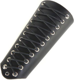 HZMAN Unisex Faux Leather Gauntlet Wristband Wide Bracer Arm Armor Cuff