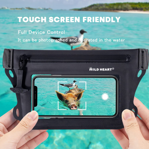 WILD HEART Waterproof Bag Waist Bag with Adjustable Waist Belt Screen Touchable Dry Bag IPX8 to Keep the Phone and Valuables Dry Waterproof Mobile Phone Double Inner Pocket for Swimming Diving Scratching Rafting Boating