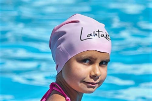 Swim Caps for Long Hair Kids – Swimming Cap for Girls Boys Kids Teens with Long Curly Hair Braids Dreadlocks – 100% Silicone Hypoallergenic Waterproof Swim Hat (Rose Quartz M)