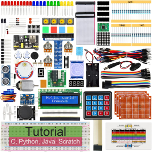 Freenove Ultimate Starter Kit for Raspberry Pi 4 B 3 B+ 400, 558-Page Detailed Tutorial, Python C Java Scratch Code, 223 Items, 104 Projects