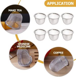 Teapot Strainer Insert Stainless Steel Tea Filter Metal Mesh,Teapot Mesh Strainer Infuser Filter,6Pcs Teapot Tea Strainer Insert Stainless Steel Tea Filter Metal Mesh Infuser Loose Tea Leaves Strainer