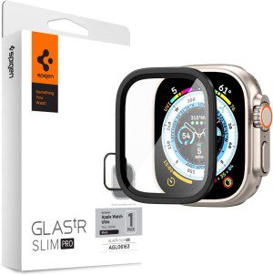 SPIGEN EZ Fit Glas.Tr Slim Screen Protector Designed for Apple Watch Ultra 2/149Mm 9H Tempered Glass Screen Protector [2-Pack] – Clear