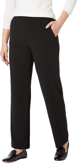 Briggs New York Women’S Flat Front Pull on Pant with Slimming Solution