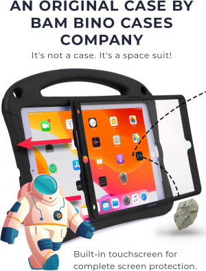 Bam Bino Space Suit Ipad 10.2 Case for Kids, Ipad 9Th Generation Case for Kids, Ipad 7Th Generation Case for Kids, Ipad 8Th Generation Case for Kids, Ipad Air 3Rd Generation Case for Kids