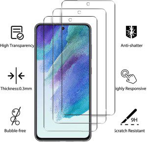 HEYUS [3 Pack] for Samsung Galaxy S21 FE 5G Screen Protector, 9H Hardness Premium Tempered Shatterproof Glass Screen Protector Case Friendly Film for Samsung Galaxy S21 FE 5G