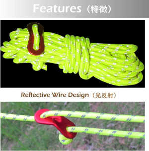 TRIWONDER Reflective Nylon Cord with Rope Adjusters, Tent Guyline Paracord Camping Rope for Tent, Tarp, Outdoor Packaging