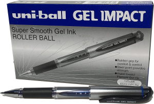 Uni-Ball UM-153 Rollerball Gel Impact Blue Ink X 12 + 1 X Exclusive Gelstick