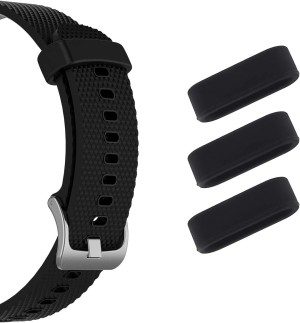 Wristwatch Strap Loop, Compatible with Garmin Vivoactive 3 & Music Secure Silicone Ring – (Black)