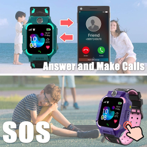 Smart Watch Phone Kids – Children Smartwatch Boys Girls with SOS Need 2G SIM to Call, 14 Puzzle Games Music MP3 MP4 HD Selfie Camera Calculator Alarms Timer Pedometer for Boys Girls Students,Blue