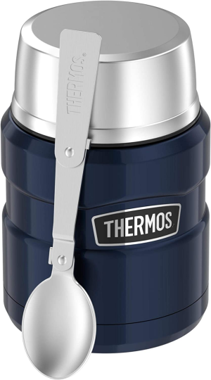 Thermos Stainless King Vacuum Insulated Food Jar, 710Ml, Midnight Blue, SK3020MBAUS & Stainless King Vacuum Insulated Food Jar, 470Ml, Midnight Blue, SK3000MBAUS