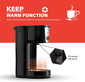 AUSPURE Coffee Maker, 12 Cup, Programmable Drip Filter Coffee Machine with Keep-Hot, Strength Control, LCD Display, Permanent Mesh Filter, Sleek Black Design, Ausbrew-1812