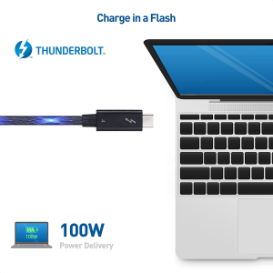 [Intel Thunderbolt Certified] Cable Matters 40Gbps Active USB C Thunderbolt 4 Cable 2M with 100W Charging and 8K Video – Universally Compatible with USB-C, USB4, and Thunderbolt 3