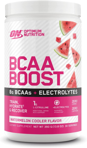 OPTIMUM NUTRITION BCAA BOOST 8G BCAA + Electrolytes Powder, Grape Burst Flavour, 390G, 30 Servings